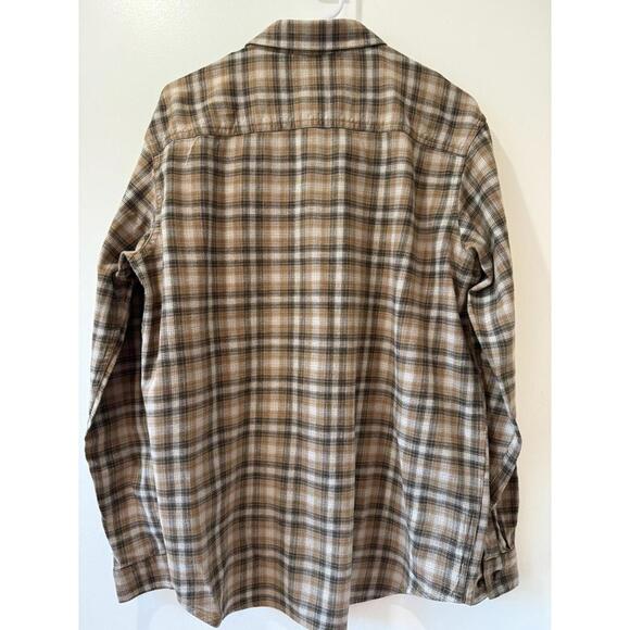 COLUMBIA Men’s Brown Plaid Button-Down Flannel Shirt M Active Hiking Outdoors - Picture 2 of 5